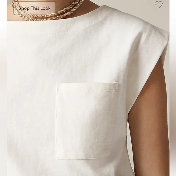 J crew ivory New mariner jersey boatneck muscle T-shirt - Picture 2 of 4